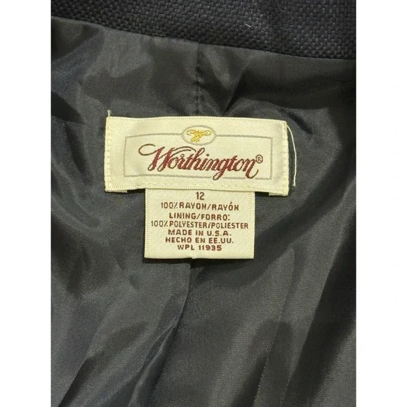 Worthington Blazer Womens 12 Long Sleeve Rayon Business Casual Ladies - Picture 9 of 14